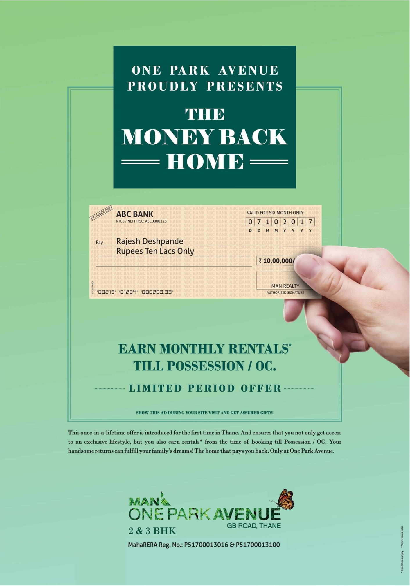 Man One Park Avenue proudly presents The Money Back Home in Mumbai